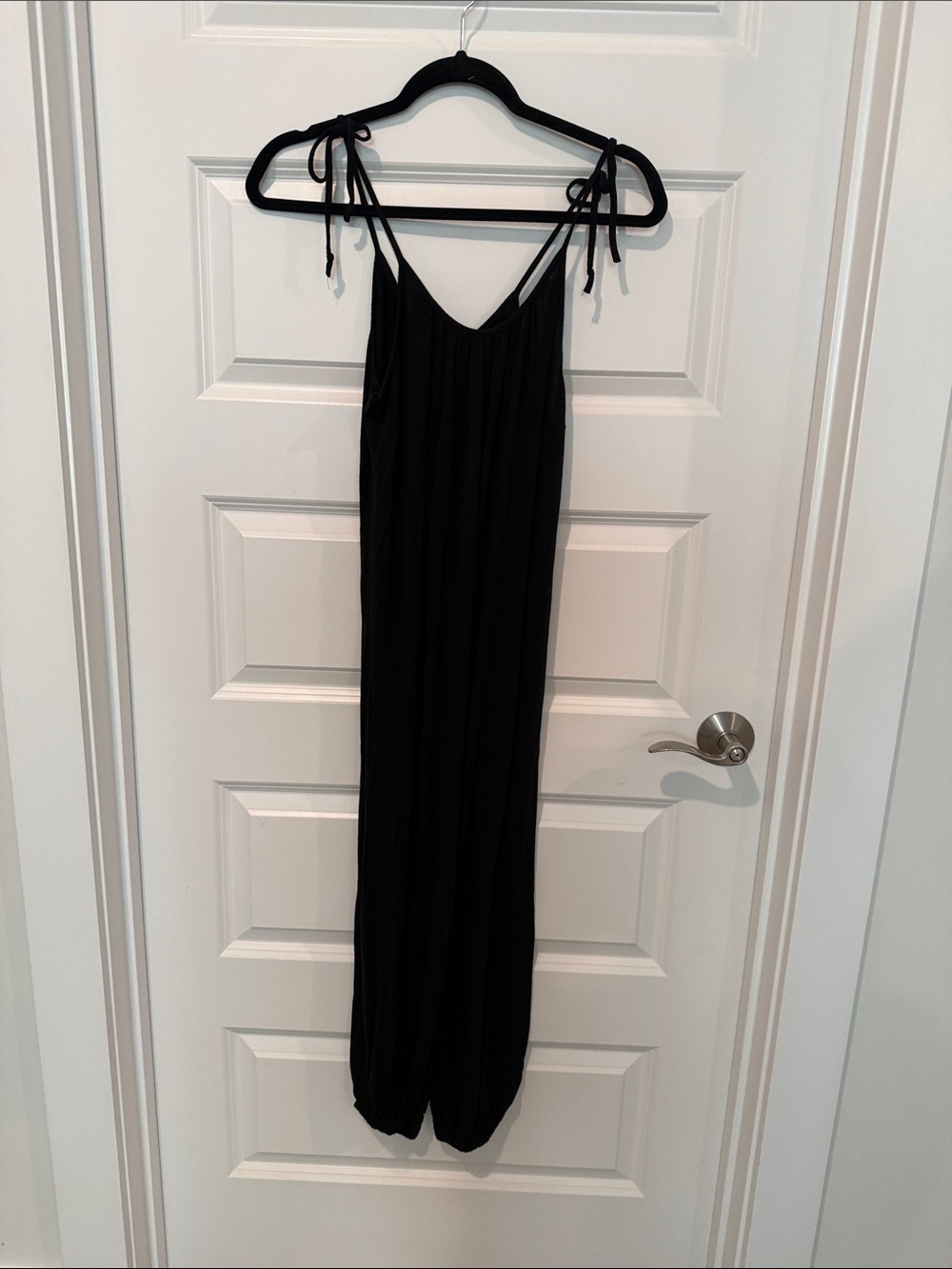 Black Tie-Shoulder Romper